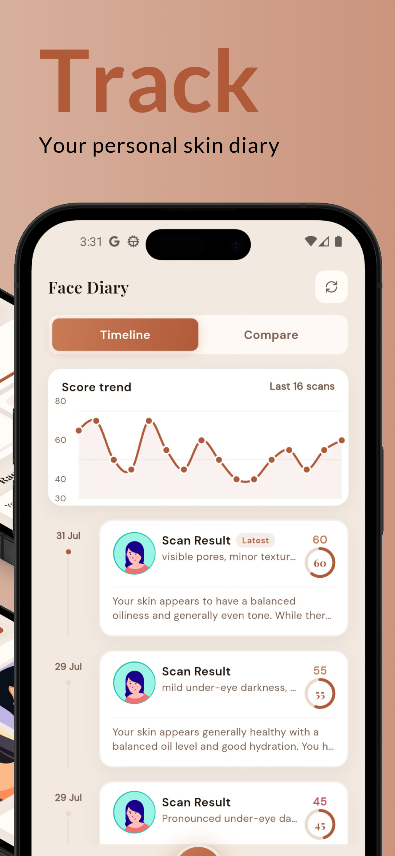 Track your personal skin diary